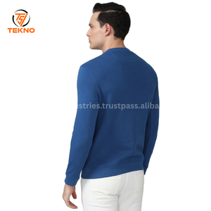 Sudadera personalizable de cuello redondo para hombre, sudadera informal cómoda con logotipo de algodón 100%, bordado sólido a precio barato, servicio OEM - Product Image 5