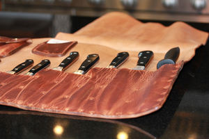 Kit de herramientas de chef de cuero de alta calidad personalizado, funda de almacenamiento en rollo, Funda de cuero de grano completo, rollo para herramientas, bolsa rodante - Product Image 6