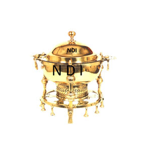 จานอุ่นอาหารทำจากโลหะอุปกรณ์ตกแต่งจานชุบทองสำหรับร้านอาหาร - Product Image 1