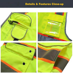 Chaleco de Seguridad de Alta Visibilidad Reflectante Fluorescente Ignífugo Transpirable de Poliéster de Alta Calidad Unisex para Verano - Product Image 5