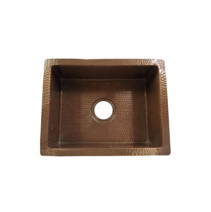 Évier de cuisine en cuivre martelé rectangulaire, fait à la main, en cuivre antique, évier de cuisine en cuivre en gros, évier à cuve unique. - Product Image 4