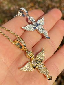 Limited Edition VVS Moissanite Diamond Iced Out Hip Hop Pendant <b>Necklace</b> With Gold Plated 925 <b>Silver</b> Praying <b>Angel</b> Bling Design - Product Image 2