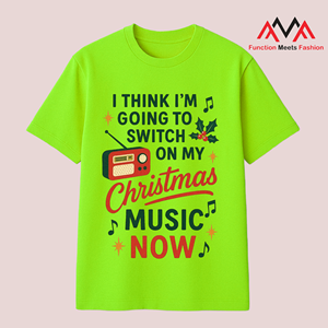 Regular Short Vietnamese Casual / Streetwear / Beachwear Eco-Friendly Digital Printing Lime Green <b>T</b>-<b>Shirt</b> Crew Neck <b>Christmas</b> - Product Image 3