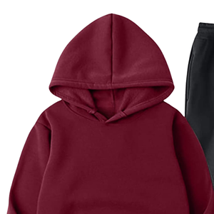 ชุดวอร์มขนแกะสีดำสำหรับทั้งชายและหญิงชุดวอร์มสองชิ้นสำหรับฤดูหนาว - Product Image 2