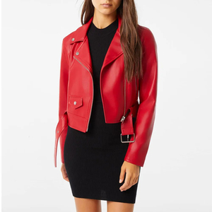 Women's Genuine Cow Skin Windproof Solid Front <b>Jacket</b> Best Design Quality Wholesale Custom Colors Knitted Breathable OEM Service - Product Image 2