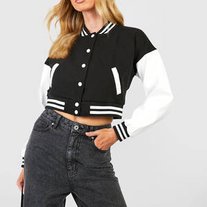 Chaqueta Universitaria de Diseño Personalizado con Logotipo Nuevo OEM 2024, Cuerpo de Lana, Mangas de Cuero Genuino, Chaqueta Universitaria de Béisbol de Invierno - Product Image 6