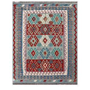 Alfombra Kilim de Maimana, Afganistán, 205 x 157 cm, Alfombras y Conjuntos Tradicionales Afganos - Product Image 1