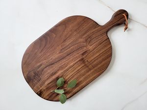 Tablas de cortar de madera de olivo hechas a mano de calidad superior Durable Ecológico Bloque de cortar de madera con mango - Product Image 4