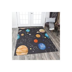 Alfombra Jacquard hecha a mano con temática de galaxia, felpa de poliéster para sala de estar, dormitorio para adolescentes, alfombra Rectangular con estampado Digital - Product Image 1
