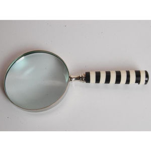 Loupe à poignée en mosaïque d'os et de corne, cadeau pour homme, pour journaux et livres - Product Image 5