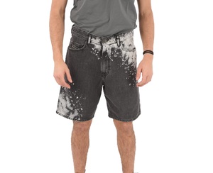 Pantalones cortos informales de mezclilla transpirables de retazos, pantalones vaqueros holgados cortos para hombre, pantalones cortos desgastados lavados de punto de tela vaquera - Product Image 1