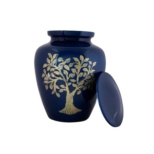 Urna de cremación grande Blue Tree of Life para cenizas humanas Una urna cálida y simple que hace un lugar de descanso amoroso para su amor - Product Image 1