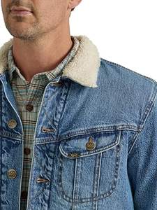 Veste en jean pour hommes de qualité supérieure manteau en jean bleu personnalisé veste en jean streetwear vintage élégante vente en gros pour les marques - Product Image 4