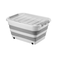 Afossa AK 789 30L (8Gal) Conteneur de rangement multi-usages robuste en silicone pliable et écologique avec roues