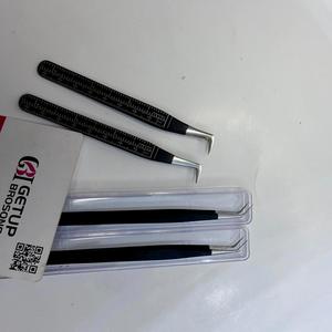 Pince à épiler GETUP BROSONS IMPEX longue, droite, à 45 degrés, avec revêtement noir en poudre, pour extensions de cils, outils de beauté - Product Image 5
