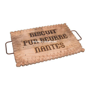 Vajilla Bandeja de madera para servir Bandeja de chocolate hecha a mano de buena calidad Bandeja de madera con estilo clásico para servir - Product Image 1