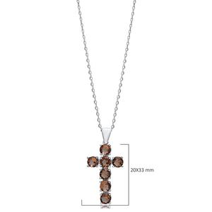 20x33 mm Round shape Stone <b>Cross</b> Design Sultanite Charm Necklace 925 Sterling <b>Silver</b> Turkish Handmade Jewelry for Wholesale - Product Image 2