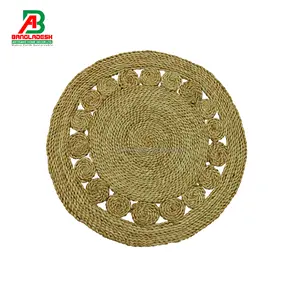 2022 Heat Resistant New Design High Quality 100% Jute Braided Table Placemat Decorative Round Table Placemat From BD