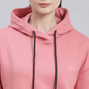Sudadera con capucha y cremallera de lana de algodón para mujer, ropa de calle ajustada con logotipo personalizado, proveedor OEM - Product Image 5