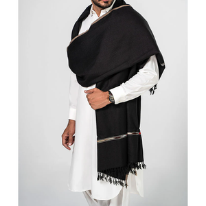 Broderie à la machine traditionnelle pakistanaise vêtements pour hommes châles vente en gros à bas prix épais laine châles et étoles mâle - Product Image 6