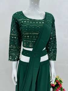 Haut en velours de viscose épais de haute qualité avec un ensemble Sharara élégant pour des occasions élégantes - Product Image 3