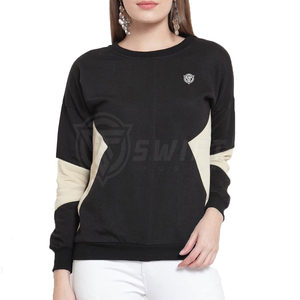 Sweat-shirt en molleton 100% coton de haute qualité pour femmes respirant Anti-rides à manches longues pull-over décontracté Logo avant pour l'hiver - Product Image 1