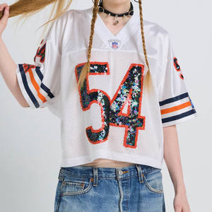 Venta al por mayor sublimación personalizada fútbol americano Jersey impresión completa malla Boxy transpirable Streetwear de talla grande disponible - Product Image 1