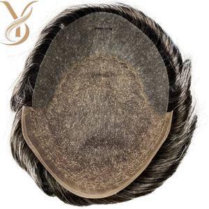 Perruque en gros, cheveux raides, toupet pour hommes, perruque 100% cheveux naturels, toupet en cheveux indiens Q6 - Product Image 1