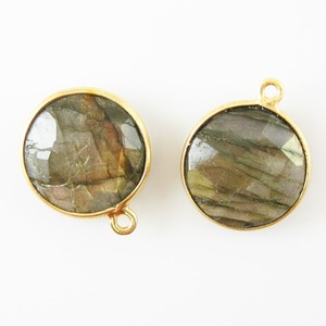 Collier en labradorite avec pendentif de pierre précieuse ronde à facettes de 14mm pour bijoux et cadeaux personnalisés. - Product Image 1
