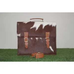 Cowhide Genuine Leather <b>Laptop</b> Hand <b>Bag</b> Large Zipper Closure Casual Vintage Style Luxury Business Document <b>Messenger</b> <b>Bag</b> - Product Image 5