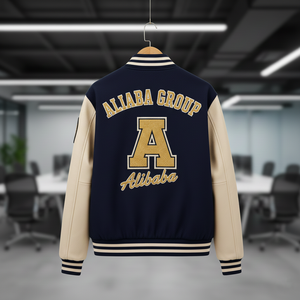 Chaqueta Universitaria de Béisbol con Logotipo Bordado Personalizado, Teñida, 100% Seda, Ecológica, Resistente al Viento, Transpirable, Estilo Vintage, Invierno, Unisex - Product Image 2