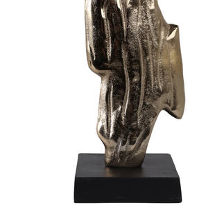 Sculpture abstraite métallique moderne sur support noir Accent décoratif pour les intérieurs de bureau à domicile - Product Image 5