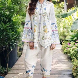 2025 colección de verano púrpura bordado puro césped algodón recto Salwar Kameez indio pakistaní mujeres musulmanas vestido sólido - Product Image 2