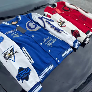 OEM personalizado Lightman chaquetas de alta calidad Chenille bordado Varsity chaqueta de béisbol de peso pesado toalla Patchwork invierno - Product Image 2