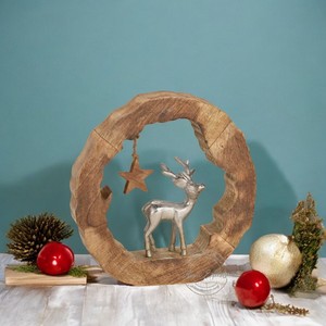 Grandes décorations de Noël en plein air en bois et métal en forme d'arbre et de cerf Décorations pour la maison durables-quantité minimale de commande 100pcs - Product Image 3