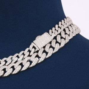 Testeur de passe VVS Lab diamant argent 925 collier chaîne Hip Hop glacé bijoux Miami cubain lien chaîne ensemble - Product Image 4