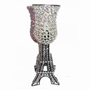 Newly Design Bed Room <b>Crystal</b> <b>Table</b> <b>Lamp</b> T Light Holder Metal Aluminum Silver Finished for Hotel and Home Room Decoration - Product Image 2