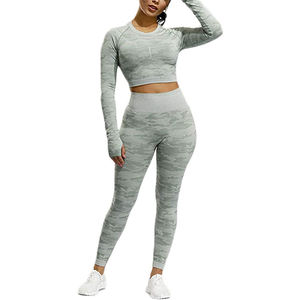 Ensemble de fitness élégant pour femmes avec leggings de yoga à taille élastique assurant un confort extensible et une longue tenue - Product Image 4