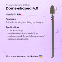 Foret à ongles en diamant de 4,0 mm en forme de dôme, outils de manucure et pédicure, produits de beauté et de soins personnels