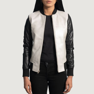 Chaqueta de piel de oveja para mujer, estilo casual, manga larga, cuello alto, cremallera, transpirable, algodón, elegante, moderna, estilo urbano - Product Image 3