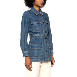 Chaqueta vaquera personalizada para mujer, prendas de vestir informales para mujer, chaqueta de otoño, abrigo abotonado, chaqueta vaquera de gran tamaño para mujer, OEM personalizado - Product Image 3