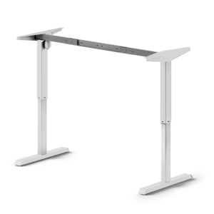 Tavolo elevatore in acciaio regolabile in altezza con motore Emuca bianco verniciato scrivania da ufficio - Product Image 1