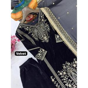 Ensemble Kurti Palazzo Moderne en Velours de Luxe avec Broderie et Paillettes, Dupatta en Georgette pour Femmes, Célébrations et Fêtes - Product Image 6