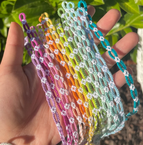 สร้อยข้อมือมิตรภาพโซ่เดซี่ฤดูร้อน เชฟรอน - สีสันสดใส - สาย - อินเทรนด์ - *ปรับแต่งได้* - Product Image 2