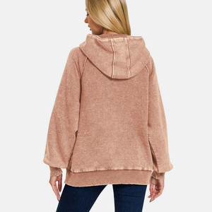 Nueva Llegada Sudadera con Capucha Casual para Mujer, 100% Algodón Transpirable, Talla Grande, Lavado Ácido, Modelo Matfa - Product Image 2