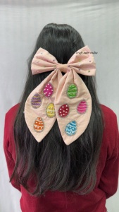 Lazos para el pelo de cocodrilo de la mejor calidad para niñas y mujeres lazo de moda de Pascua con lindos accesorios para el cabello de conejo bordados - Product Image 2