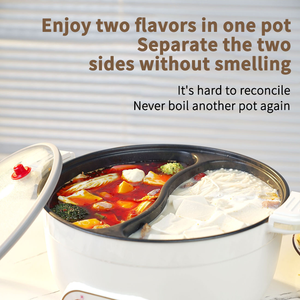 Camping Outdoors <strong>Automatic</strong> Double-Liner Two-Flavor Intelligent Multi-Function Dual Mini Electric Hot Pot Cooker Curry Cooker - Product Image 2