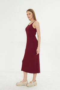 Vestido Chic de Punto con Cuello Halter para Mujer, Sin Mangas, Transpirable, de Punto Acanalado, de Alta Calidad, Servicios OEM Personalizables - Product Image 2