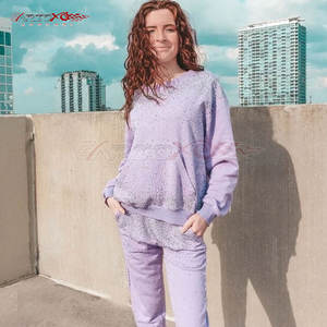 Sudadera ostentosa para mujer con acentos de diamantes de imitación y sudadera informal de estilo urbano con diamantes de imitación para mujer - Product Image 5