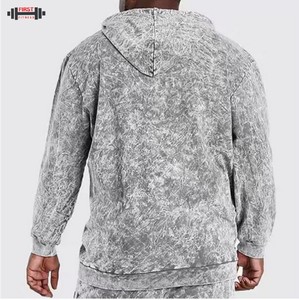 Marque privée de haute qualité hiver lavage à l'acide survêtements personnalisés pour hommes 100% coton polaire respirant à capuche Sport Design - Product Image 4